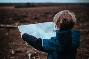 child map reading on UK school trip
